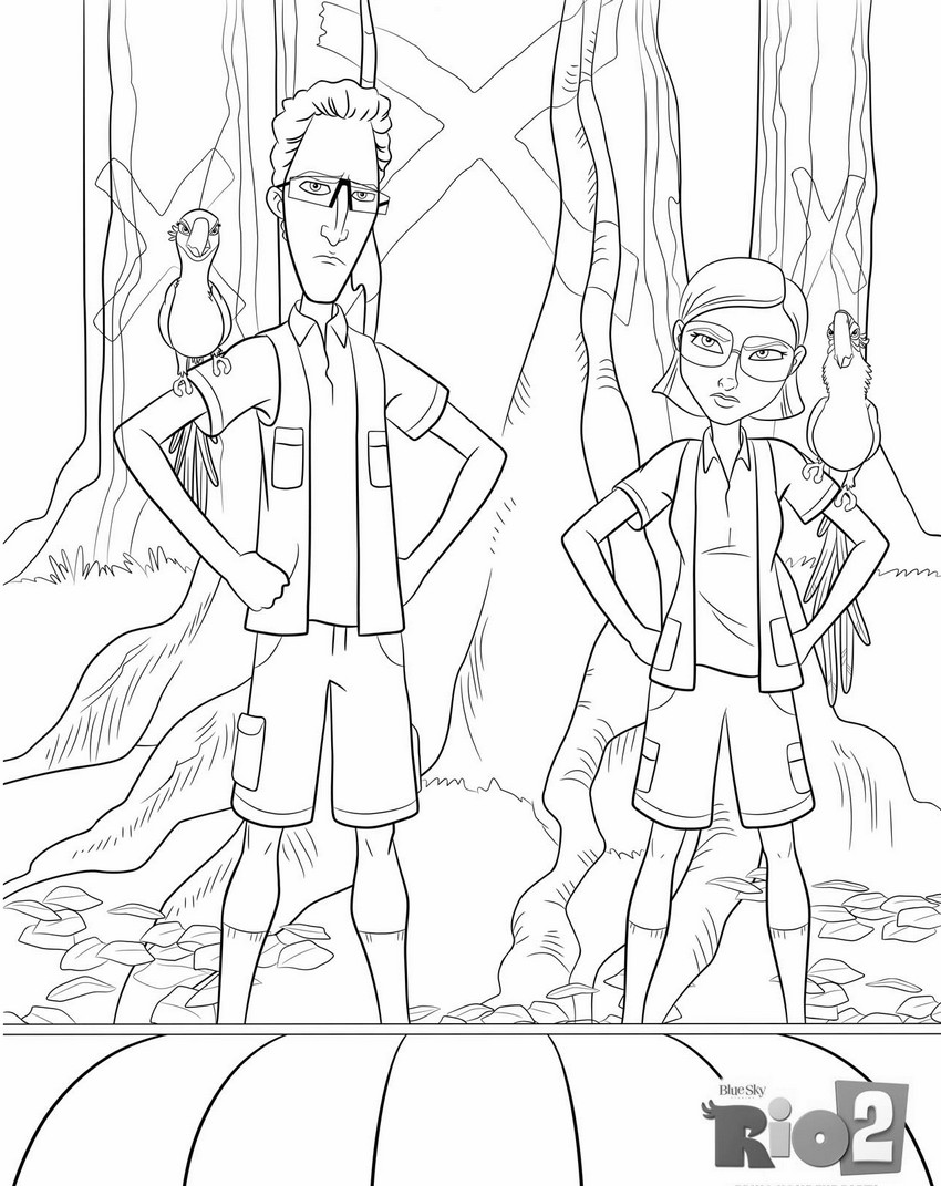 coloriage rio 2 tulio et linda